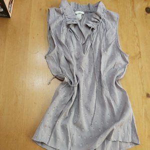 Dusty Mauve ruffled neck blouse